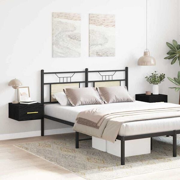 vidaXL Noatöflu skápur Vegghengt 2 pcs Svartur Eik 35 x 35 x 20 cm