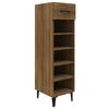vidaXL Sk&oacute;sk&aacute;pur Br&uacute;nn Eikarlitur 30x35x105 cm Samsettur Vi&eth;ur