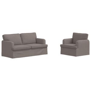 vidaXL S&oacute;fasett 2 pcs M&oacute;gr&aacute;r 162 x 80 x 85 cm d&uacute;kur