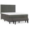 vidaXL H&oacute;lfa&eth; Springr&uacute;m me&eth; D&yacute;nu D&ouml;kkgr&aacute;tt 140x190 cm Flauel