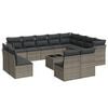 vidaXL 13 Hluta Gar&eth;s&oacute;fasett me&eth; Sessum Gr&aacute;r P&oacute;l&yacute;rattan