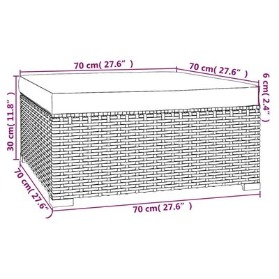 vidaXL Garðskemill með Sessu Brúnn 70x70x30 cm Pólýrattan