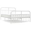 vidaXL R&uacute;mgrind &uacute;r M&aacute;lmi me&eth; H&ouml;fu&eth;gafli & F&oacute;tagafli Hv&iacute;t 150x200 cm