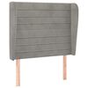 vidaXL H&ouml;f&eth;agafl me&eth; Eyrum 83x23x118/128 cm Lj&oacute;sgr&aacute;tt Flauel
