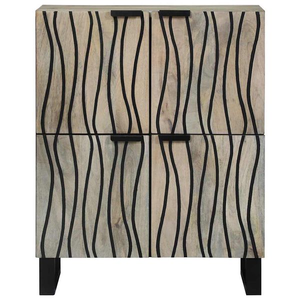 vidaXL Mi&eth;jageymsluk&aacute;p og hillur Hv&iacute;tt og svart 60 x 33 x 75 cm