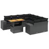 vidaXL 9 Stk. Gar&eth;h&uacute;sgagnasett me&eth; Sessum P&oacute;l&yacute;rattan Svart