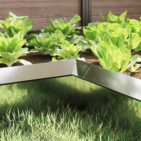 vidaXL Sniglafence 4 pcs Silfur 10 x 10 x 25 cm Galvaniserad st&aacute;l