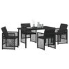 vidaXL Gar&eth;ur bor&eth;sett 5 pcs Svartur p&oacute;l&yacute;rattan