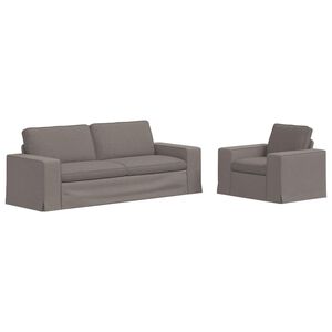 vidaXL S&oacute;fi 2 pcs M&oacute;gr&aacute;r 182 x 80 x 82 cm d&uacute;kur