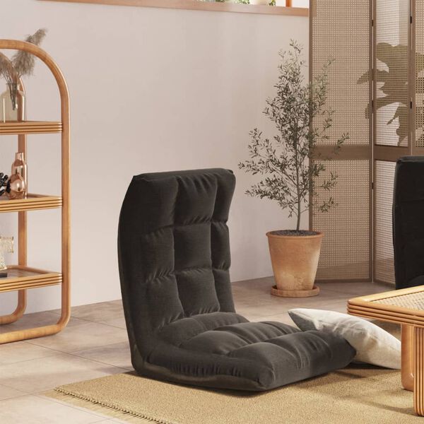 vidaXL Samanbrjótanlegt Gólfsæti Svart Dúkur