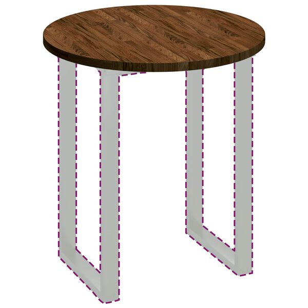 vidaXL Bor&eth;plata L&eacute;tt br&uacute;nt &Oslash; 70 x 2,5 cm Umfer&eth; &aacute;kaft eik