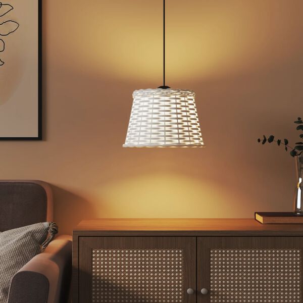 vidaXL Loftlampaskermur Hvítur Ø25x17 cm Víðitág