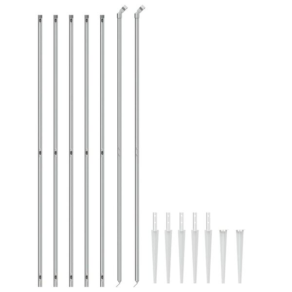 vidaXL Netagir&eth;ing me&eth; Jar&eth;festingum Silfur 1,6x10 m