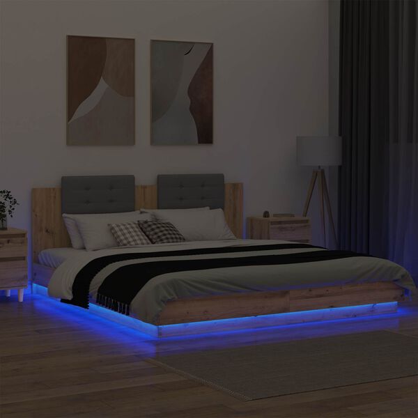 vidaXL R&uacute;mfell me&eth; h&ouml;f&eth;agafli Artisan Eik 180 x 200 cm Samsettur vi&eth;ur