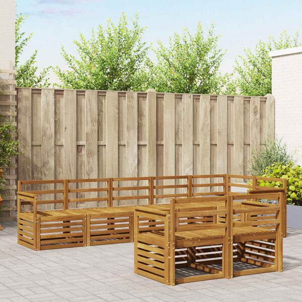 vidaXL S&oacute;fasett 8 pcs N&aacute;tt&uacute;rulegur Hrein akas&iacute;utr&eacute;