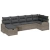 vidaXL S&oacute;fasett me&eth; p&uacute;&eth;i me&eth; geymslu 7 pcs Gr&aacute;r p&oacute;l&yacute;rattan