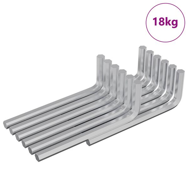 vidaXL Hex lyklasett 1800 pcs Silfur 32 x 86 mm St&aacute;l