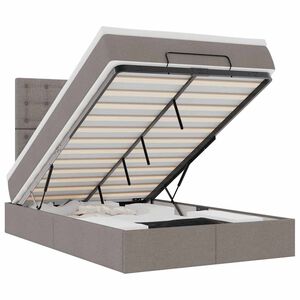 vidaXL Ottoman R&uacute;m me&eth; D&yacute;nu & LED Taupe 120x190cm Efni