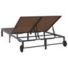 vidaXL Sunbed 1-Pers&oacute;na Br&uacute;nn 206 x 62.5 x 74 cm p&oacute;l&yacute;rattan