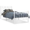 vidaXL R&uacute;mgrind &uacute;r M&aacute;lmi me&eth; H&ouml;fu&eth;gafli & F&oacute;tagafli Hv&iacute;t 75x190 cm