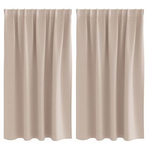 vidaXL Svartgard&iacute;nur me&eth; hringjum 2 pcs M&oacute;gr&aacute;r 140 x 140 cm P&oacute;l&yacute;ester