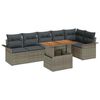 vidaXL Gar&eth;s&oacute;fa sett me&eth; p&uacute;&eth;i 7 pcs Gr&aacute;r p&oacute;l&yacute;rattan