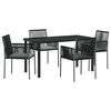 vidaXL Gar&eth;ur bor&eth;sett 5 pcs Svartur PE rattan