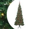 vidaXL Hornart&iacute;fara J&oacute;latr&eacute; me&eth; 300 LED Gr&aelig;nn 180 cm PVC og m&aacute;lmur