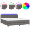 vidaXL H&oacute;lfa&eth; Springr&uacute;m me&eth; D&yacute;nu&LED Gr&aacute;tt 160x200 cm Gervile&eth;ur