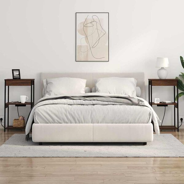 vidaXL Noat&ouml;flu sk&aacute;pur Br&uacute;nn eik 41 x 31 x 76 cm Samsettur vi&eth;ur