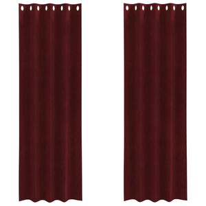 vidaXL Myrkratj&ouml;ld 2 pcs V&iacute;nrau&eth;ur 140 x 245 cm Flauel