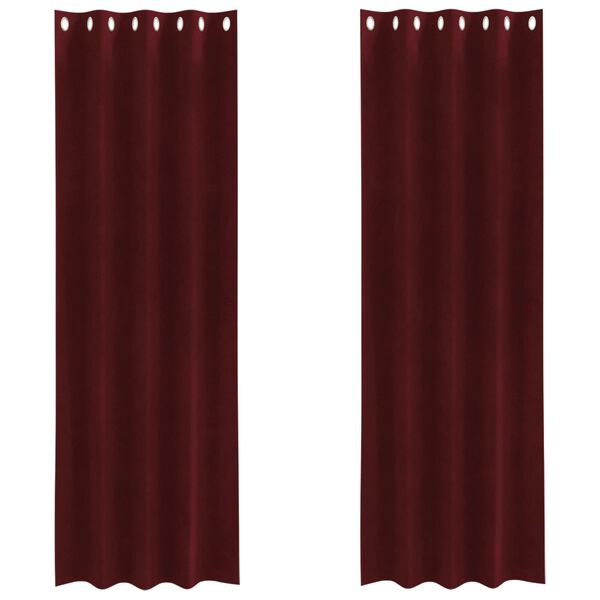 vidaXL Myrkratj&ouml;ld 2 pcs V&iacute;nrau&eth;ur 140 x 245 cm Flauel