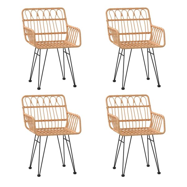 vidaXL 5 Hluta Garðborðstofusett Pólýrattan