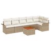 vidaXL Gar&eth;s&oacute;fa sett me&eth; p&uacute;&eth;i 7 pcs Drapplita&eth;ur p&oacute;l&yacute;rattan