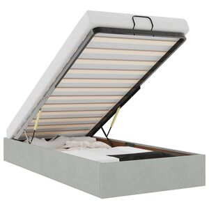 vidaXL Ottoman R&uacute;mgrind Engin D&yacute;na Lj&oacute;sgr&aacute; 100x200 cm Flauel