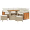 vidaXL Gar&eth;s&oacute;fa sett me&eth; p&uacute;&eth;i 9 pcs Beige og krem p&oacute;l&yacute;rattan