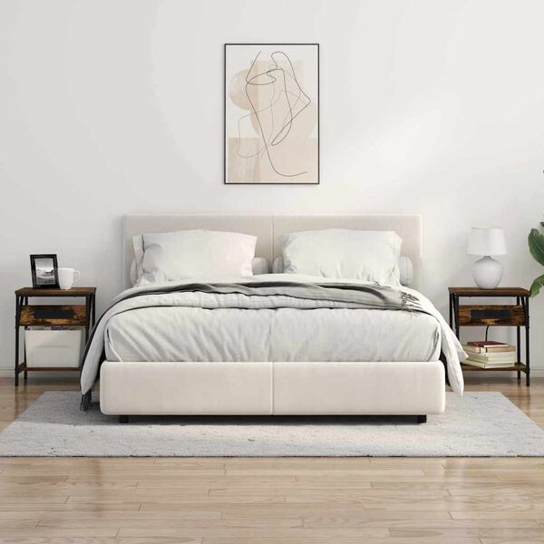 vidaXL Noat&ouml;flu sk&aacute;pur Rau&eth;-eik 38 x 30 x 48 cm Samsettur vi&eth;ur