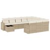 vidaXL 11 Hluta Gar&eth;s&oacute;fasett me&eth; Sessum Drapplita&eth; P&oacute;l&yacute;rattan