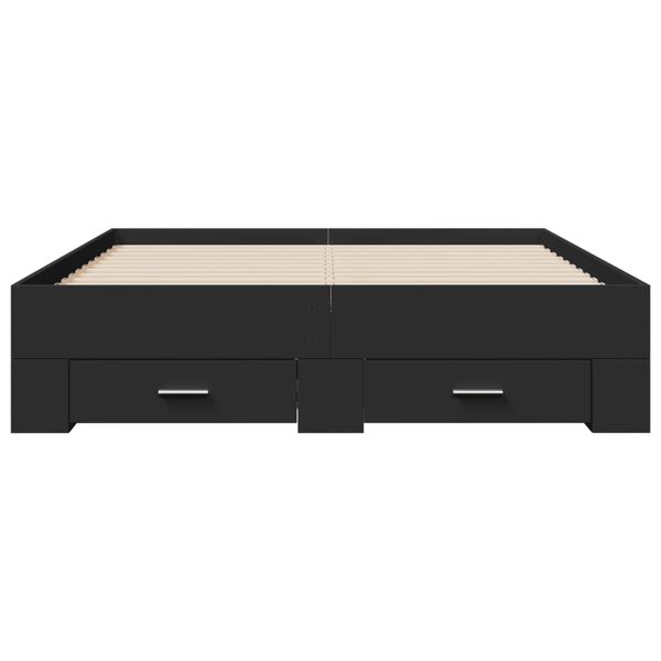 vidaXL R&uacute;mgrind me&eth; Sk&uacute;ffum &aacute;n D&yacute;nu Svartur 140x190 cm