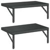 vidaXL Vegghillur 2 stk. 50x30 cm Svart Ryðfrítt Stál