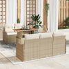 vidaXL Gar&eth;s&oacute;fa sett me&eth; geymslu 6 pcs Drapplita&eth;ur Poly rattan