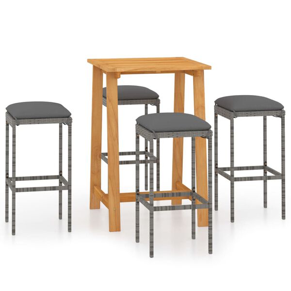 vidaXL 5 Parta Barsett &iacute; Gar&eth;inn me&eth; Sessum Gr&aacute;tt