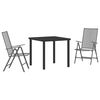 vidaXL Gar&eth;ur bor&eth;sett 3 pcs Antras&iacute;t Dufth&uacute;&eth;a&eth; st&aacute;l