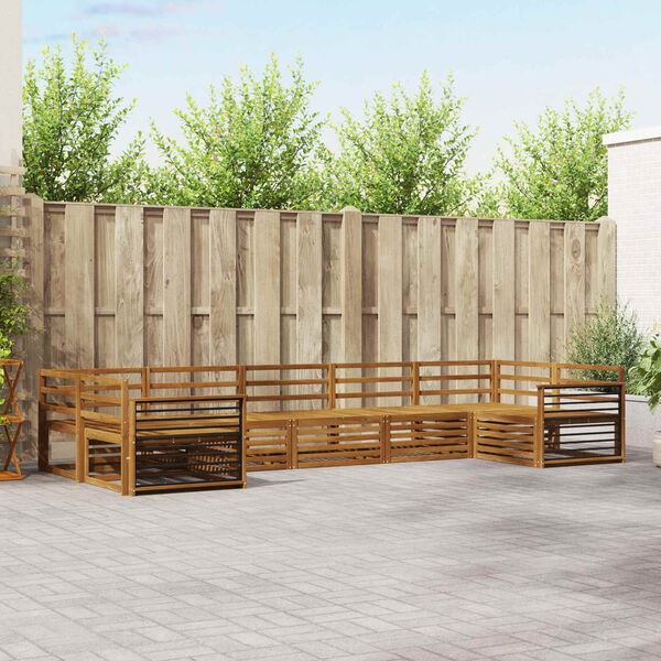 vidaXL S&oacute;fasett 7 pcs N&aacute;tt&uacute;rulegur Hrein akas&iacute;utr&eacute;