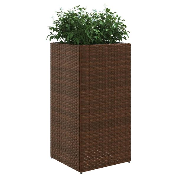 vidaXL Gr&oacute;&eth;urker 2 stk Br&uacute;nt 40x40x80 cm P&oacute;l&yacute;rattan