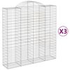 vidaXL Bogadreginn Grj&oacute;tkassi 3 stk. 200x50x200/220 cm Sinkh&uacute;&eth;a&eth; J&aacute;rn