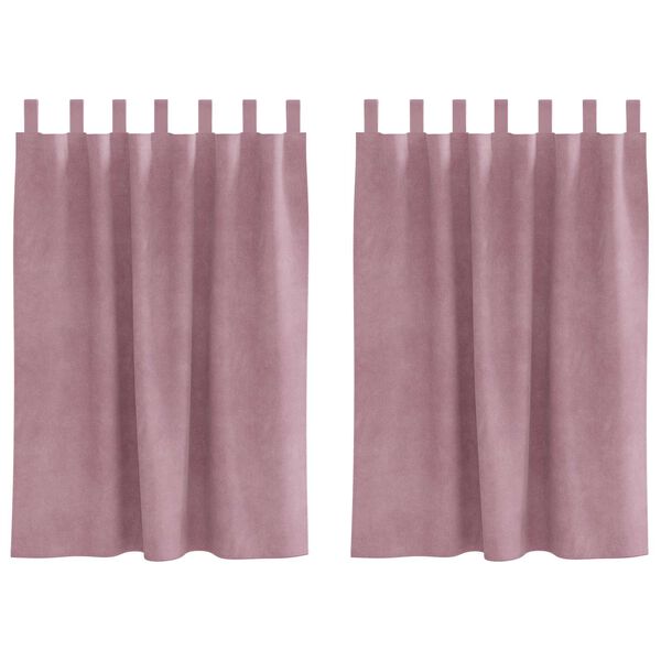 vidaXL Myrkratj&ouml;ld 2 pcs D&ouml;kk bleik 140 x 140 cm Flauel