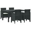 vidaXL Gar&eth;ur bor&eth;sett 5 pcs Antras&iacute;t Polt rattan