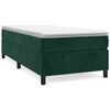 vidaXL R&uacute;mgrind me&eth; Springfj&ouml;&eth;rum D&ouml;kkgr&aelig;nt 90x190 cm Flauel