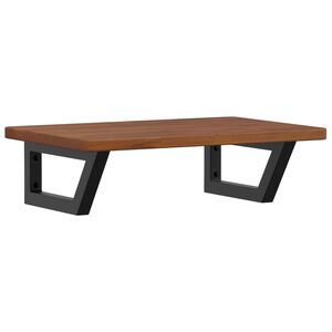 vidaXL Veggfest Handlaugarhilla Stál og Gegnheil Eik